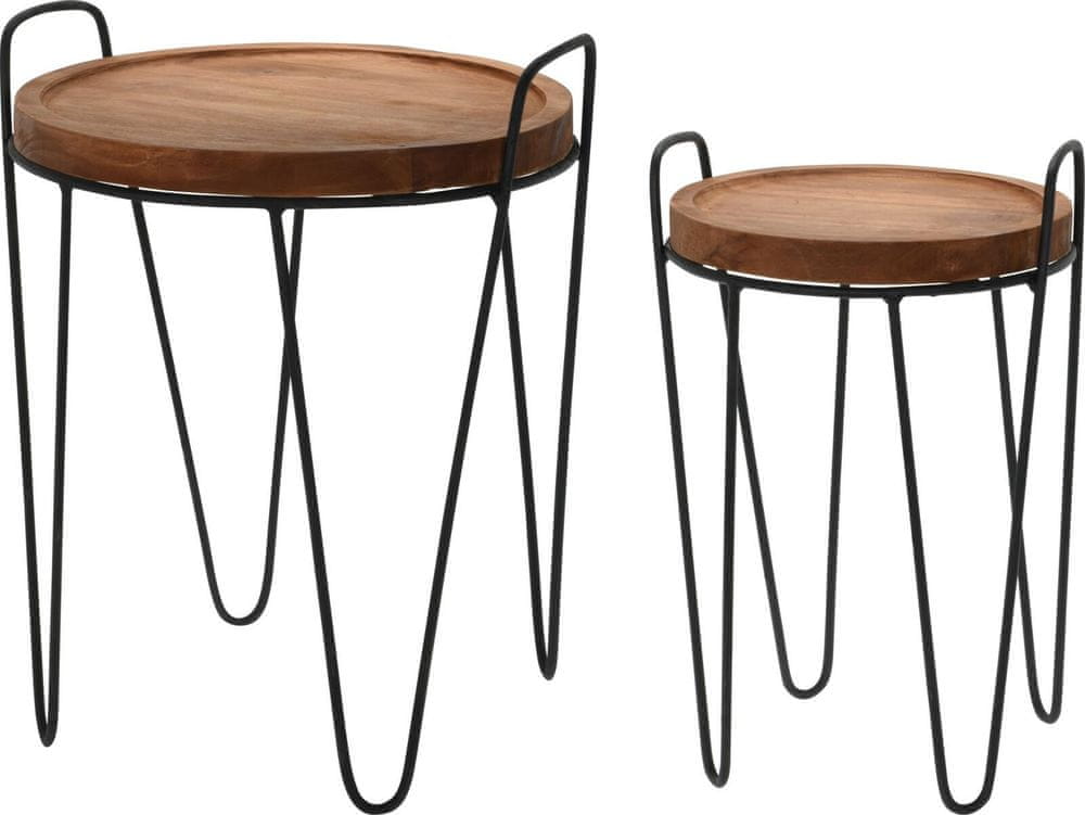 Fernity Súprava 2 stolov Orbe z teakového dreva